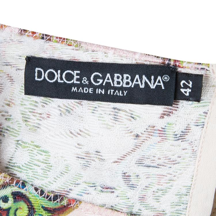 Pre Owned Dolce And Gabbana Floral Jacquard Top M