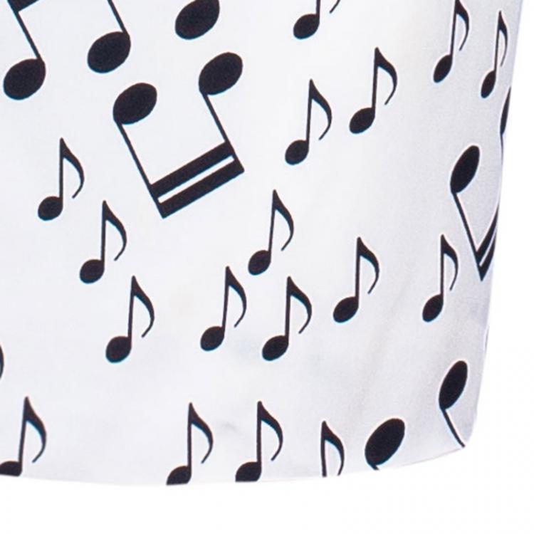 Pre Owned Dolce And Gabbana Strapless Musical Note Print Dress S