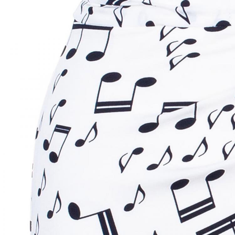 Pre Owned Dolce And Gabbana Strapless Musical Note Print Dress S