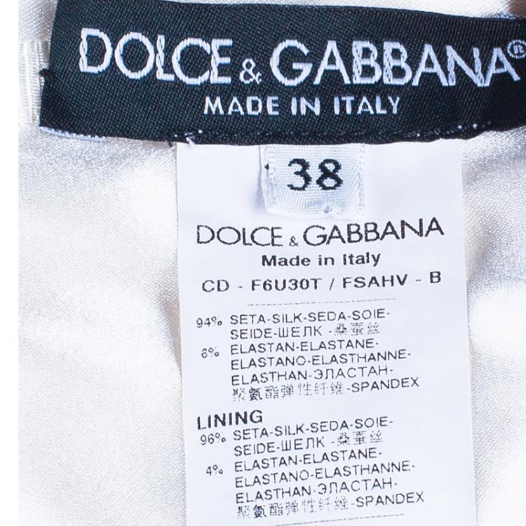 Pre Owned Dolce And Gabbana Strapless Musical Note Print Dress S
