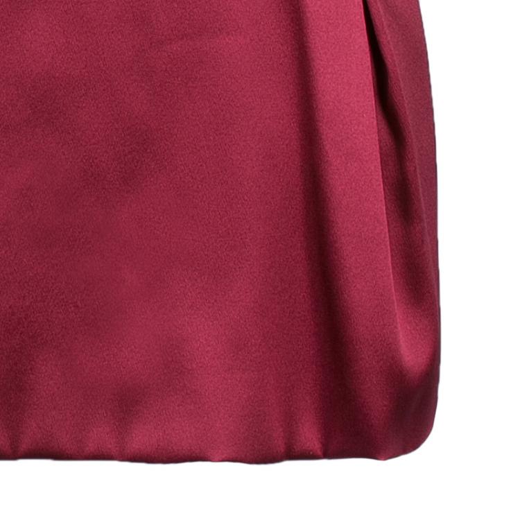 Pre Owned Dolce and Gabbana Red Satin Short Sleeve Top M