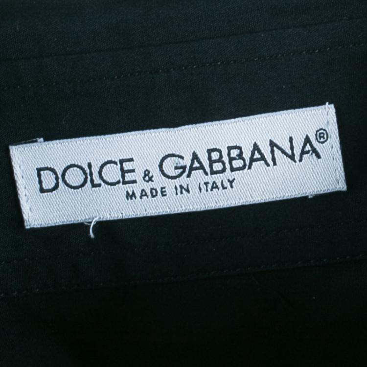 Pre Owned Dolce And Gabbana Black Cufflink Detail Shirt S