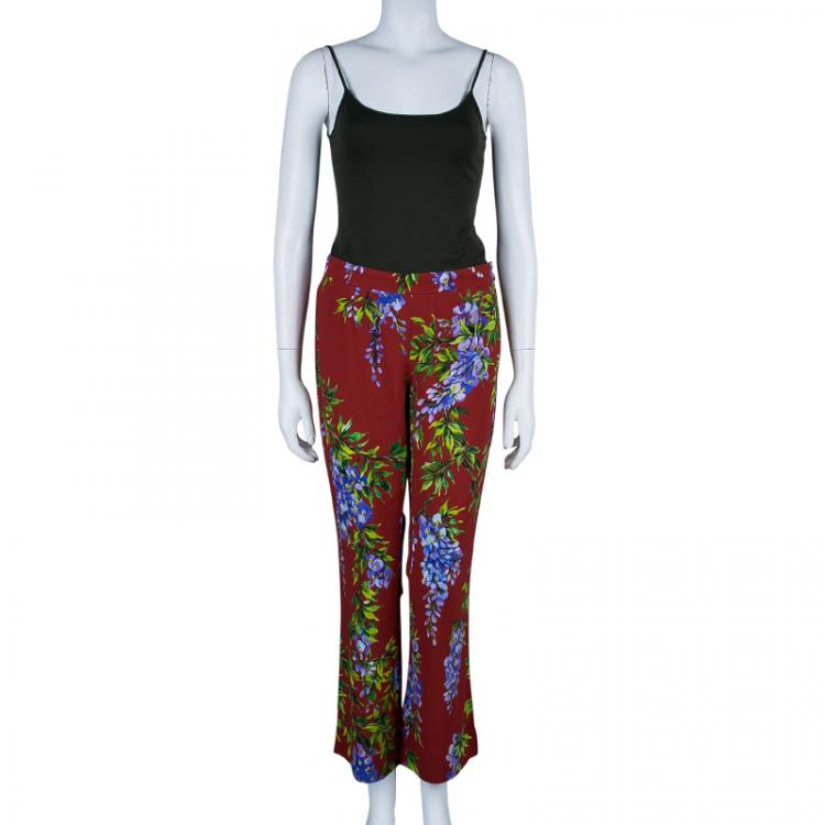 Pre Owned Dolce and Gabbana Floral Pants M