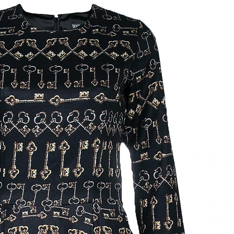 Pre Owned Dolce And Gabbana Key Print Maxi Dress S