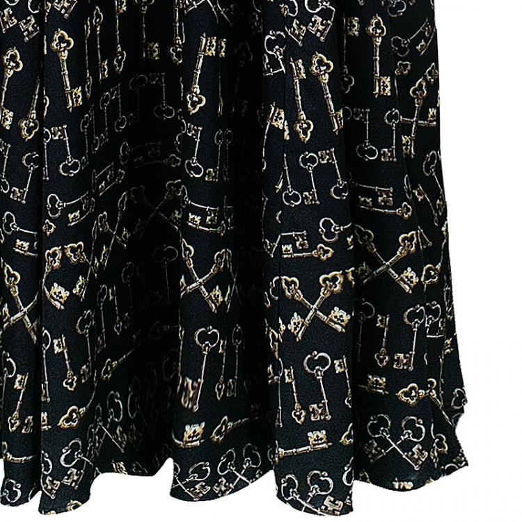 Pre Owned Dolce And Gabbana Key Print Maxi Dress S