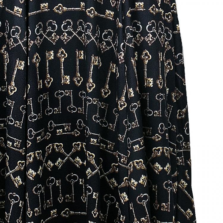 Pre Owned Dolce And Gabbana Key Print Maxi Dress S