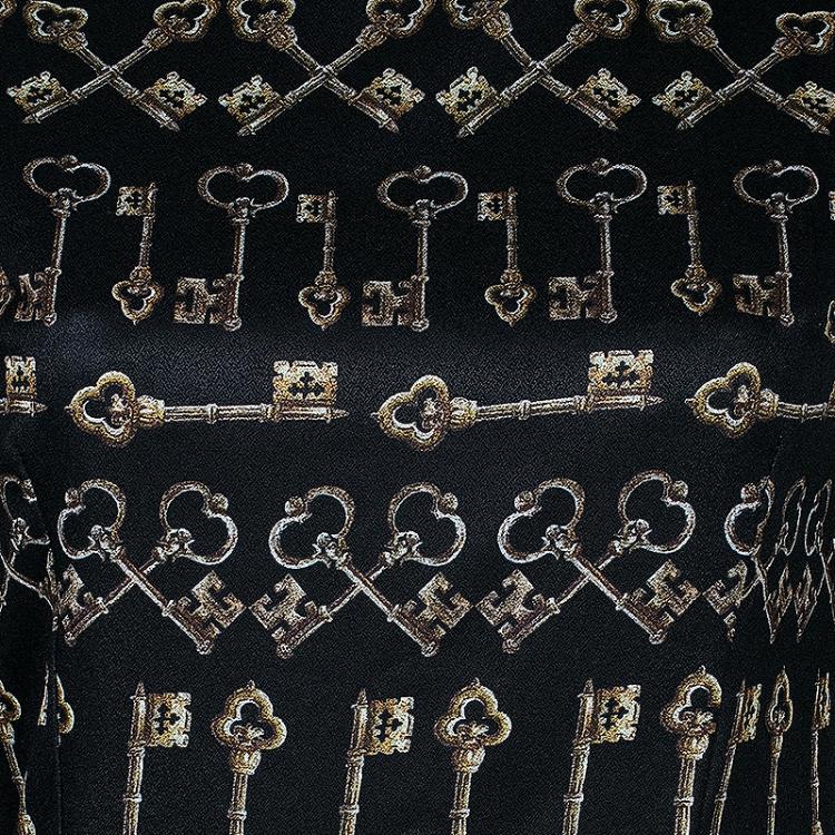 Pre Owned Dolce And Gabbana Key Print Maxi Dress S