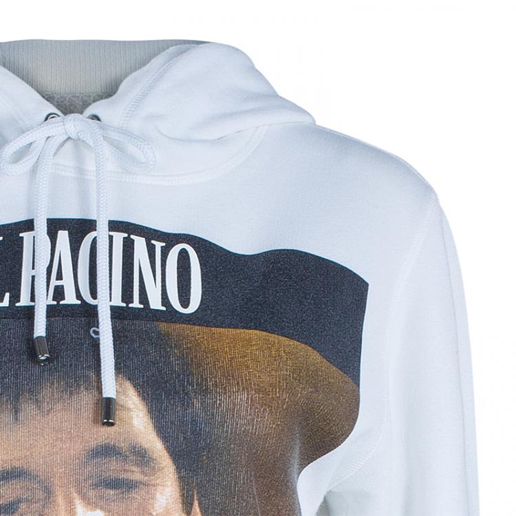 Pre Owned Dolce and Gabbana White Al Pacino Hooded Sweatshirt M