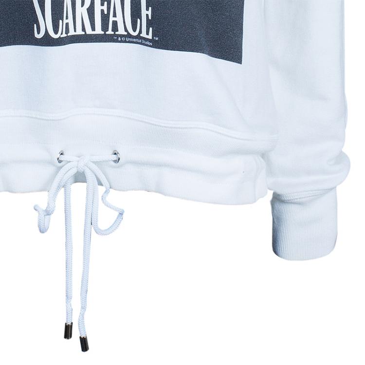 Pre Owned Dolce and Gabbana White Al Pacino Hooded Sweatshirt M
