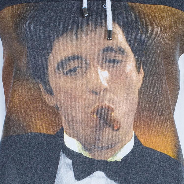 Pre Owned Dolce and Gabbana White Al Pacino Hooded Sweatshirt M