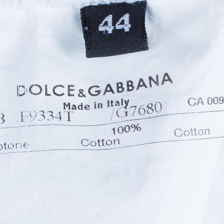 Pre Owned Dolce and Gabbana White Al Pacino Hooded Sweatshirt M