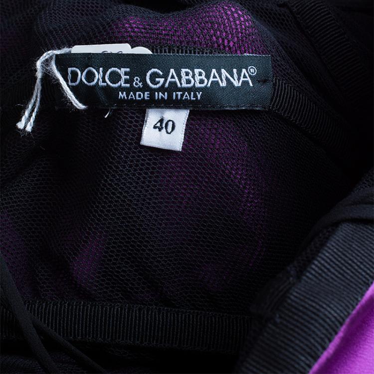 Pre Owned Dolce and Gabbana Purple Satin Evening Gown S
