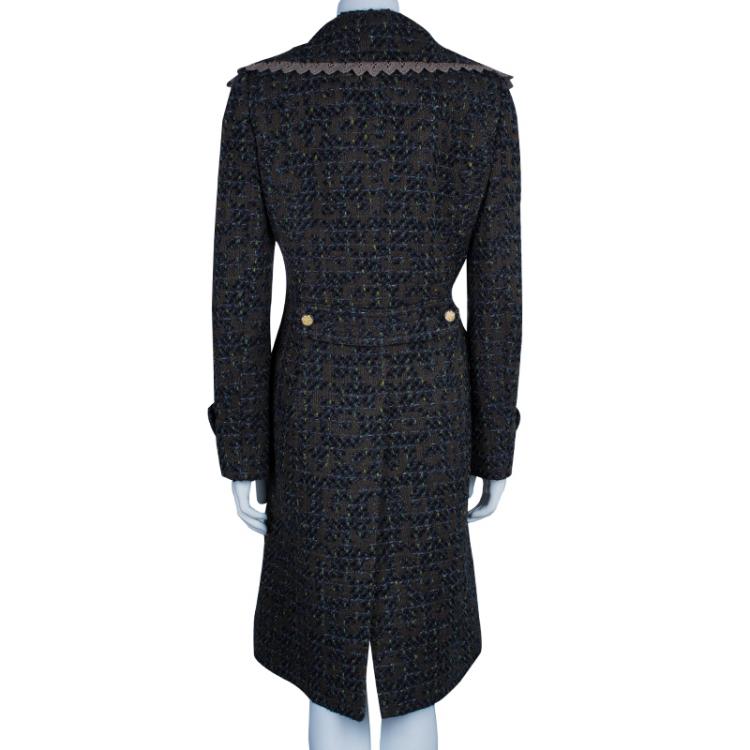 Pre Owned Dolce and Gabbana Grey Multicolor Coat L