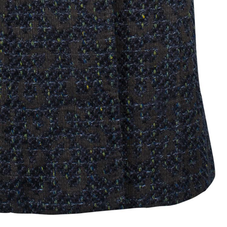 Pre Owned Dolce and Gabbana Grey Multicolor Coat L