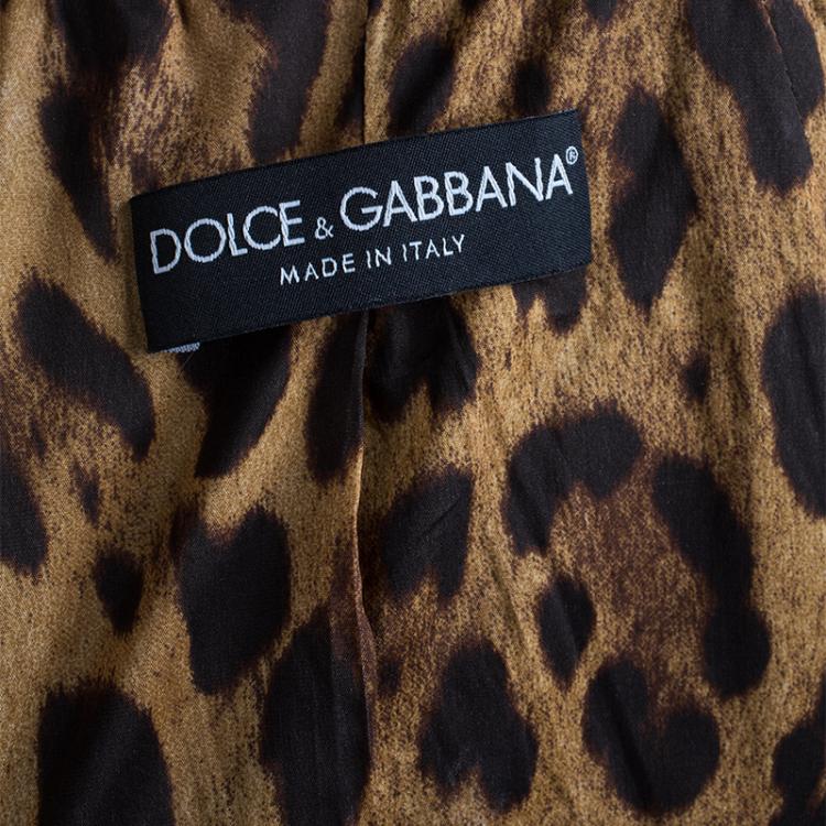 Pre Owned Dolce and Gabbana Grey Multicolor Coat L