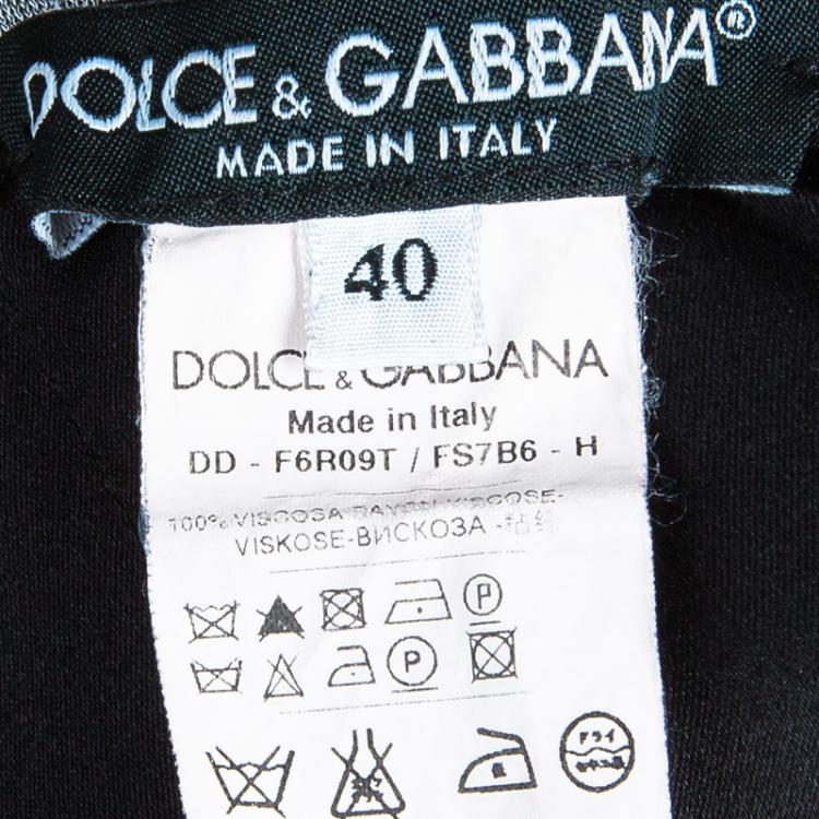 Pre Owned Dolce And Gabbana Monochrome Polka-dot Dress S