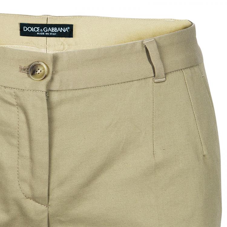 Pre Owned Dolce And Gabbana Beige Cotton Shorts XS