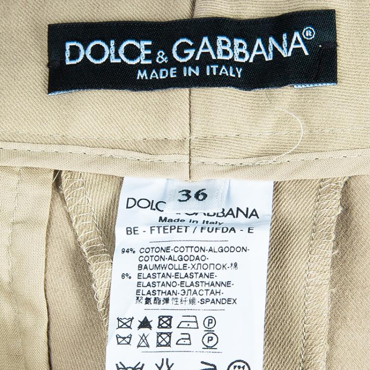 Pre Owned Dolce And Gabbana Beige Cotton Shorts XS