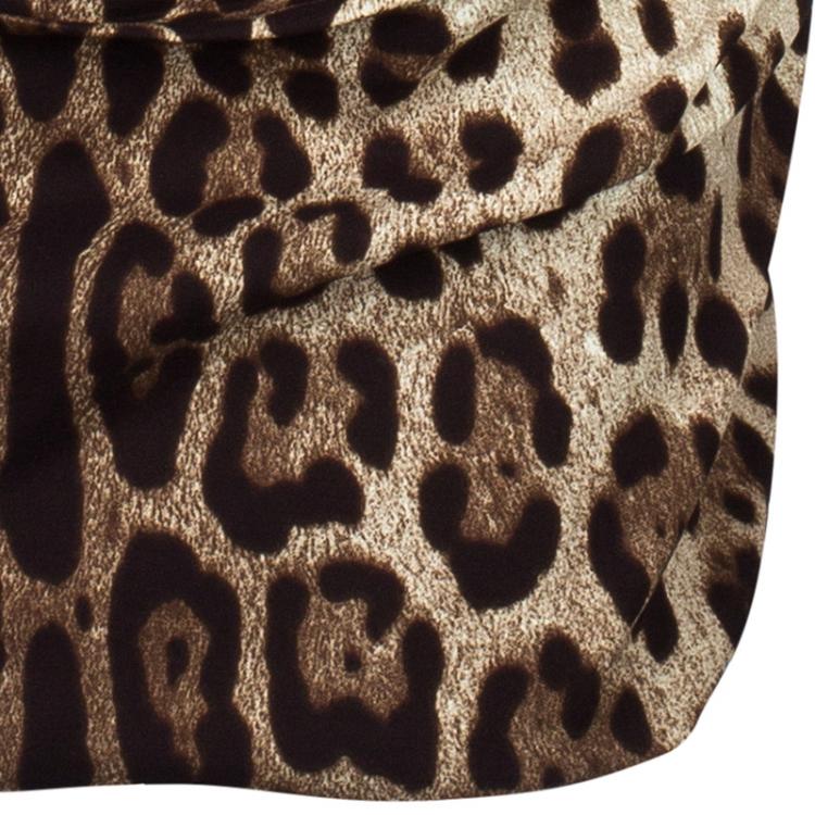 Pre Owned Dolce and Gabbana Mix Print Long Sleeve Dress M