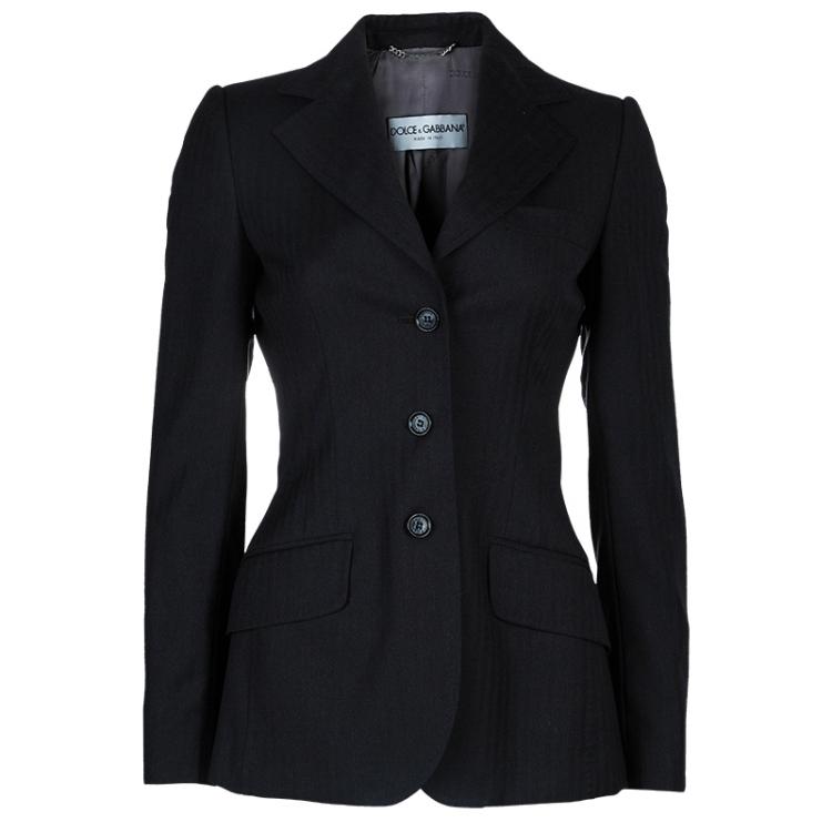 Pre Owned Dolce And Gabbana Grey Wool Jacket S