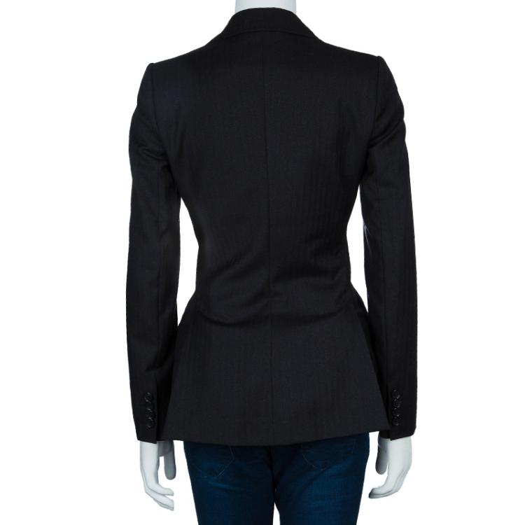 Pre Owned Dolce And Gabbana Grey Wool Jacket S