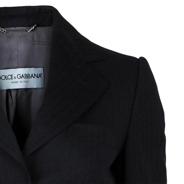 Pre Owned Dolce And Gabbana Grey Wool Jacket S