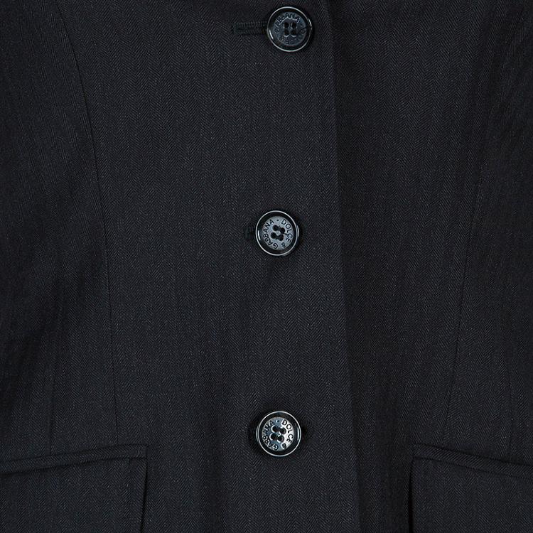 Pre Owned Dolce And Gabbana Grey Wool Jacket S