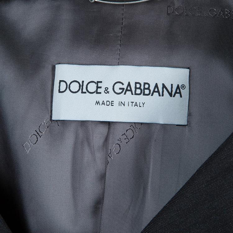 Pre Owned Dolce And Gabbana Grey Wool Jacket S