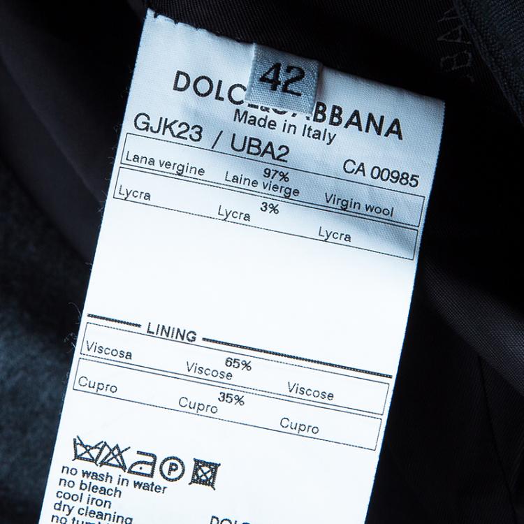 Pre Owned Dolce and Gabbana Black Double Breasted Long Coat M