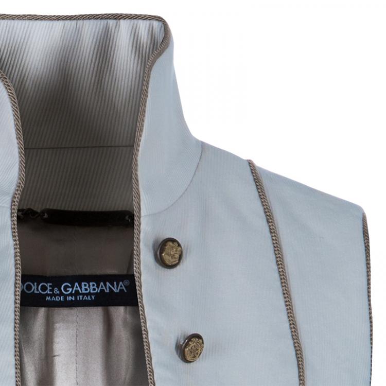 Pre Owned Dolce and Gabbana Cream Sleeveless Jacket S