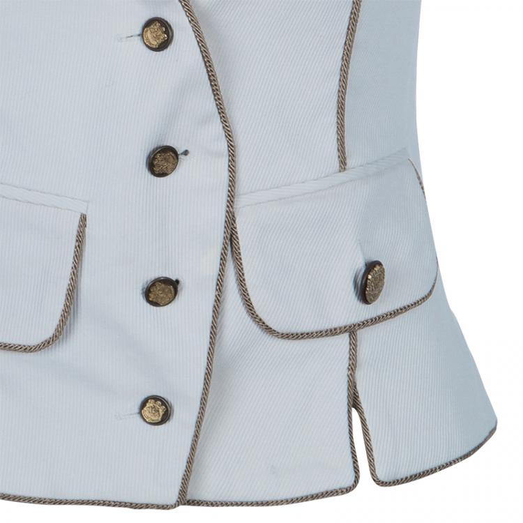 Pre Owned Dolce and Gabbana Cream Sleeveless Jacket S