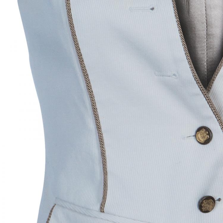 Pre Owned Dolce and Gabbana Cream Sleeveless Jacket S