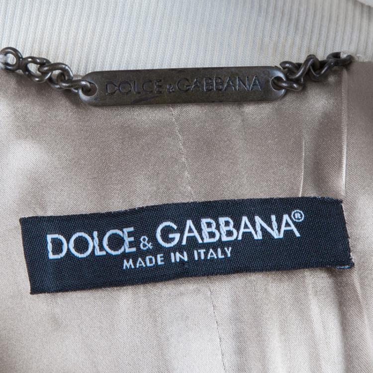 Pre Owned Dolce and Gabbana Cream Sleeveless Jacket S