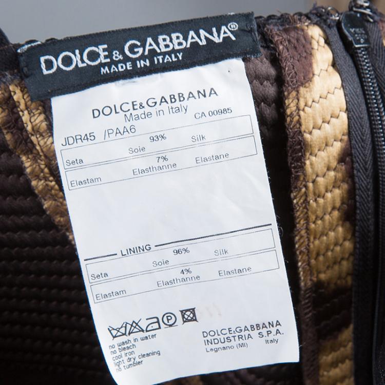 Pre Owned Dolce And Gabbana Leopard Print Corset Dress M