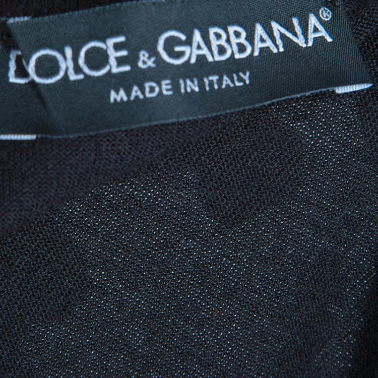 Pre Owned Dolce and Gabbana Black Lace Top and Cardigan Set M