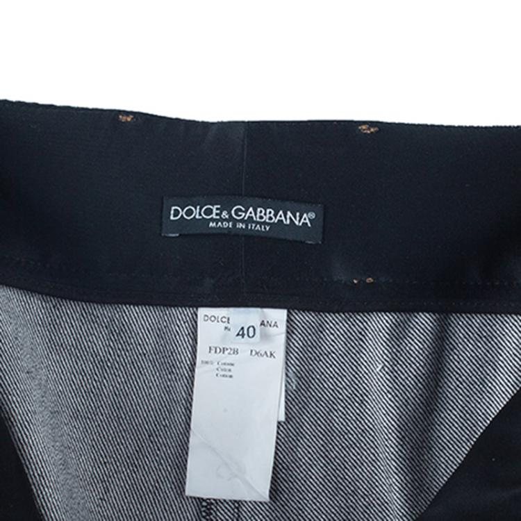 Pre Owned Dolce and Gabbana Black Denim Jeans S