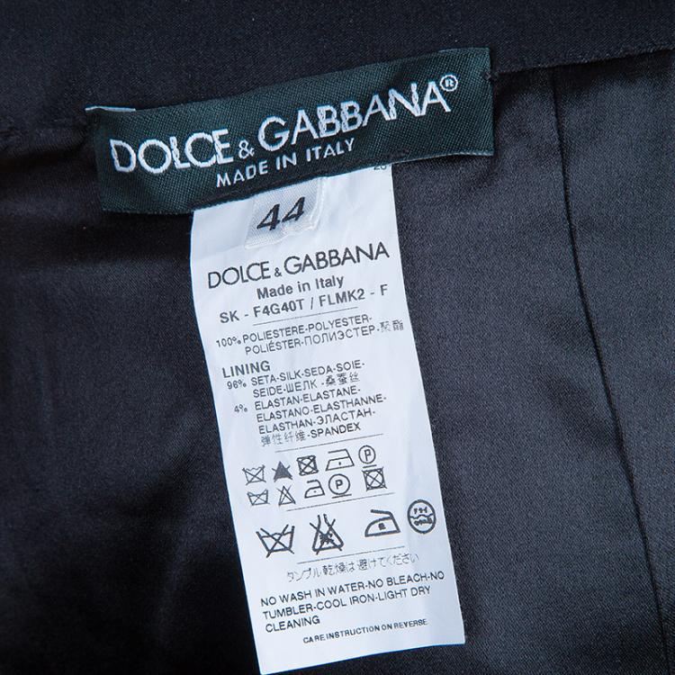 Pre Owned Dolce and Gabbana Black Sequin Skirt M