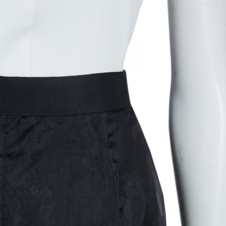 Pre Owned Dolce And Gabbana Black Organza Skirt M