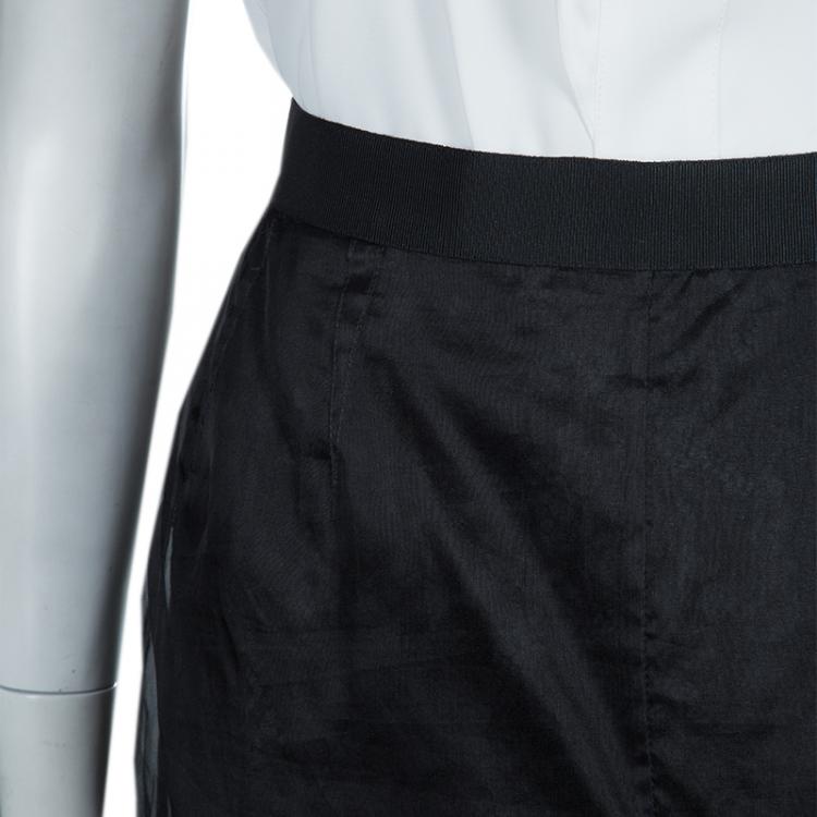 Pre Owned Dolce And Gabbana Black Organza Skirt M
