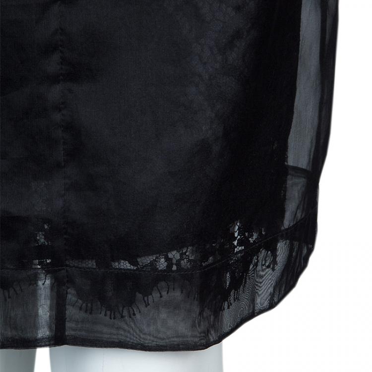 Pre Owned Dolce And Gabbana Black Organza Skirt M