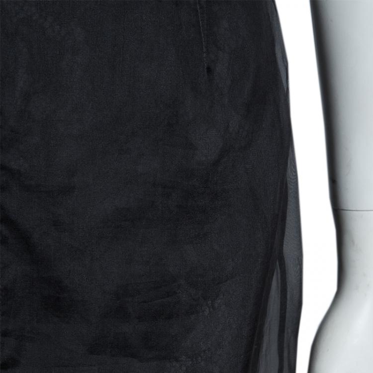 Pre Owned Dolce And Gabbana Black Organza Skirt M