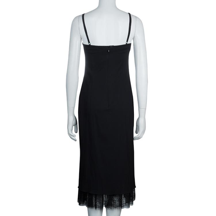 Pre Owned Dolce and Gabbana Black Bustier Dress L