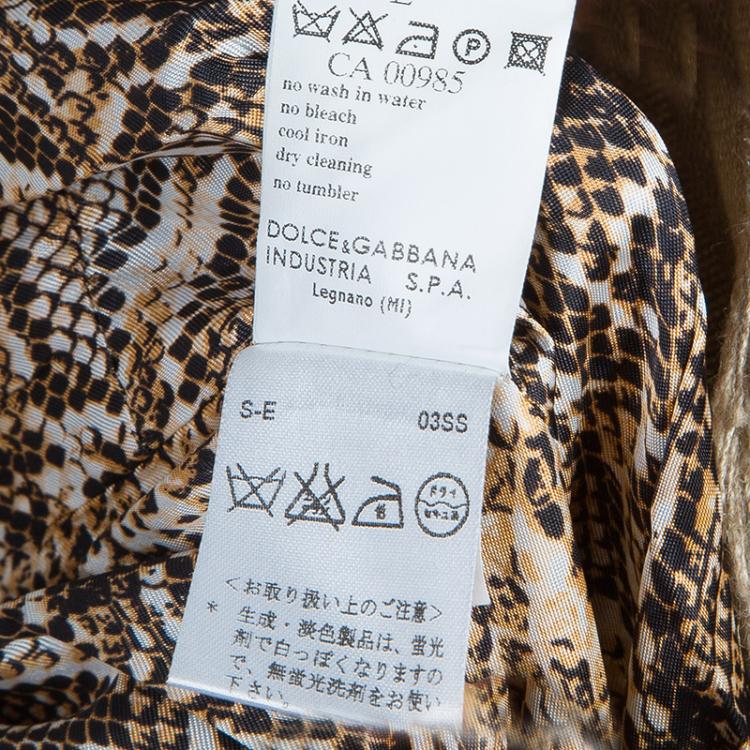 Pre Owned Dolce and Gabbana Beige Linen Embellished Coat M