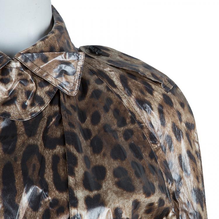 Pre Owned Dolce And Gabbana Leopard Print Coat M