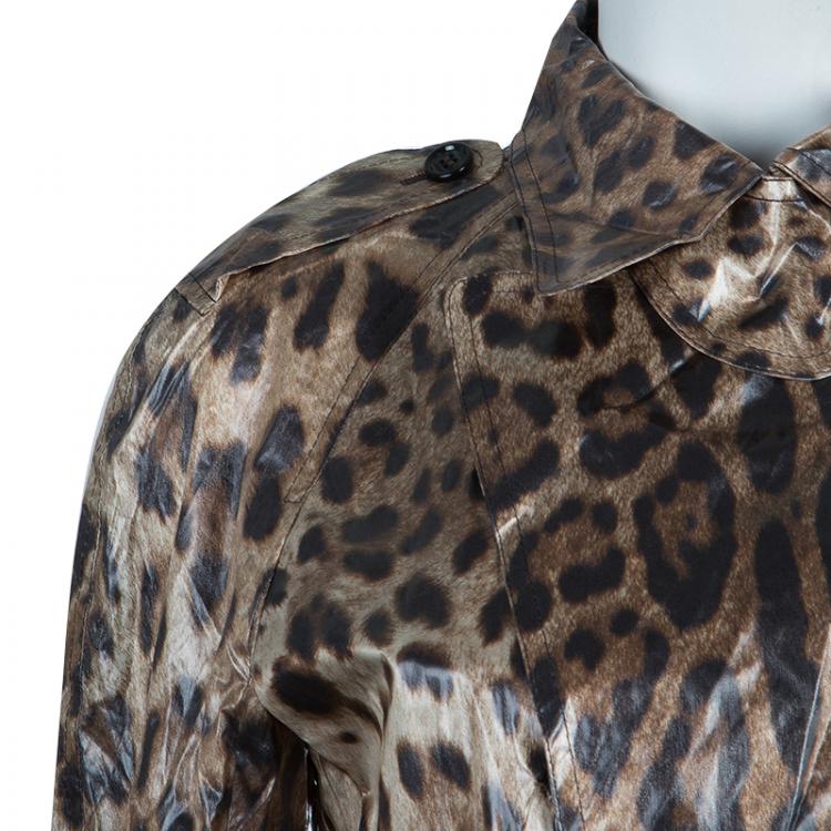 Pre Owned Dolce And Gabbana Leopard Print Coat M