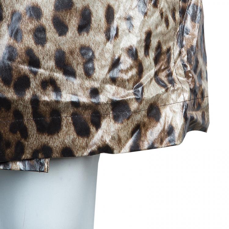 Pre Owned Dolce And Gabbana Leopard Print Coat M
