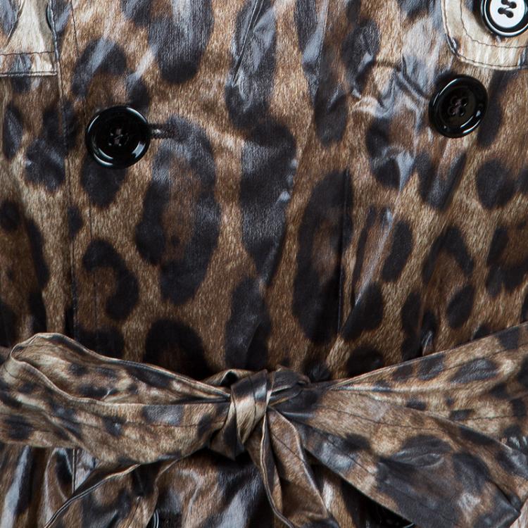 Pre Owned Dolce And Gabbana Leopard Print Coat M