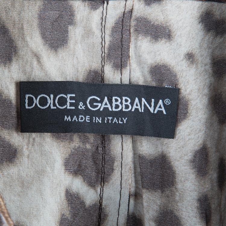 Pre Owned Dolce And Gabbana Leopard Print Coat M