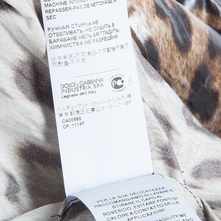 Pre Owned Dolce And Gabbana Leopard Print Coat M