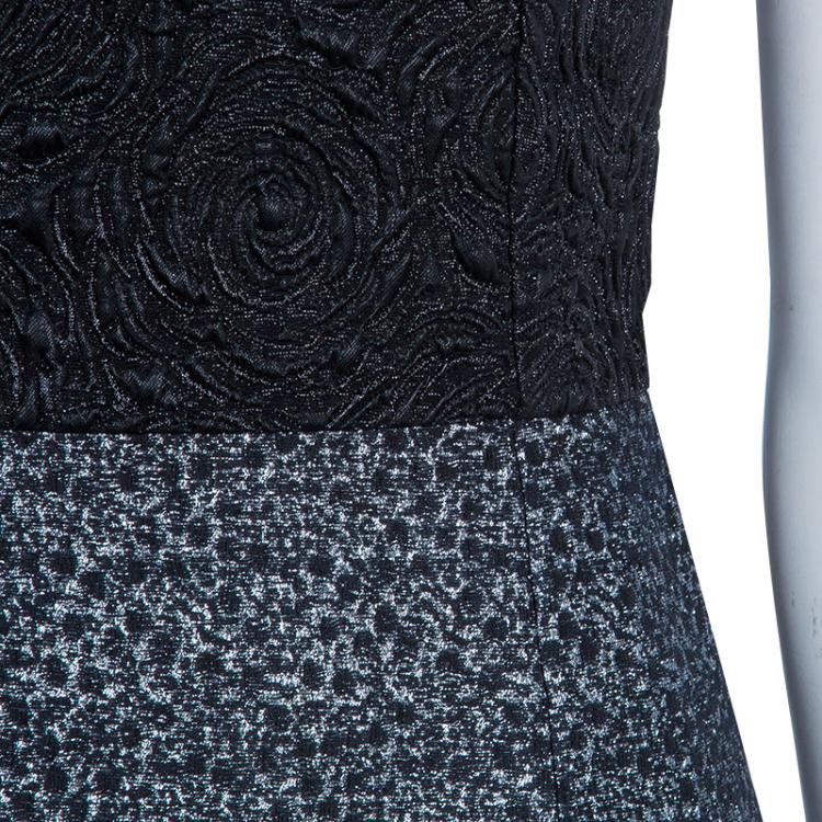 Pre Owned Dolce and Gabbana Black and Silver Broad Strap Dress S